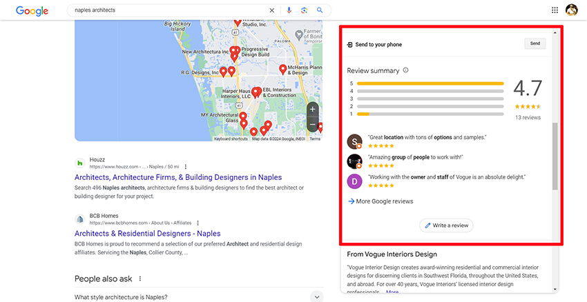 google reviews architects