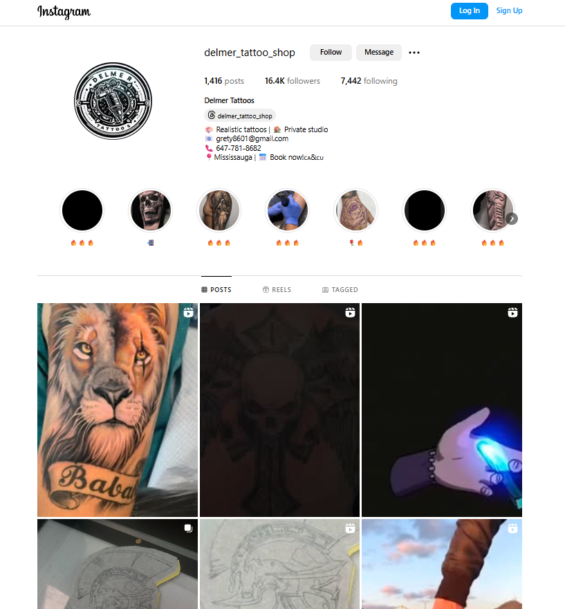 tattoo shop instagram